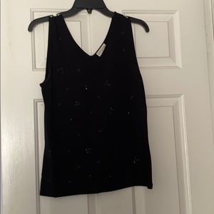 Anne Taylor sequined black top